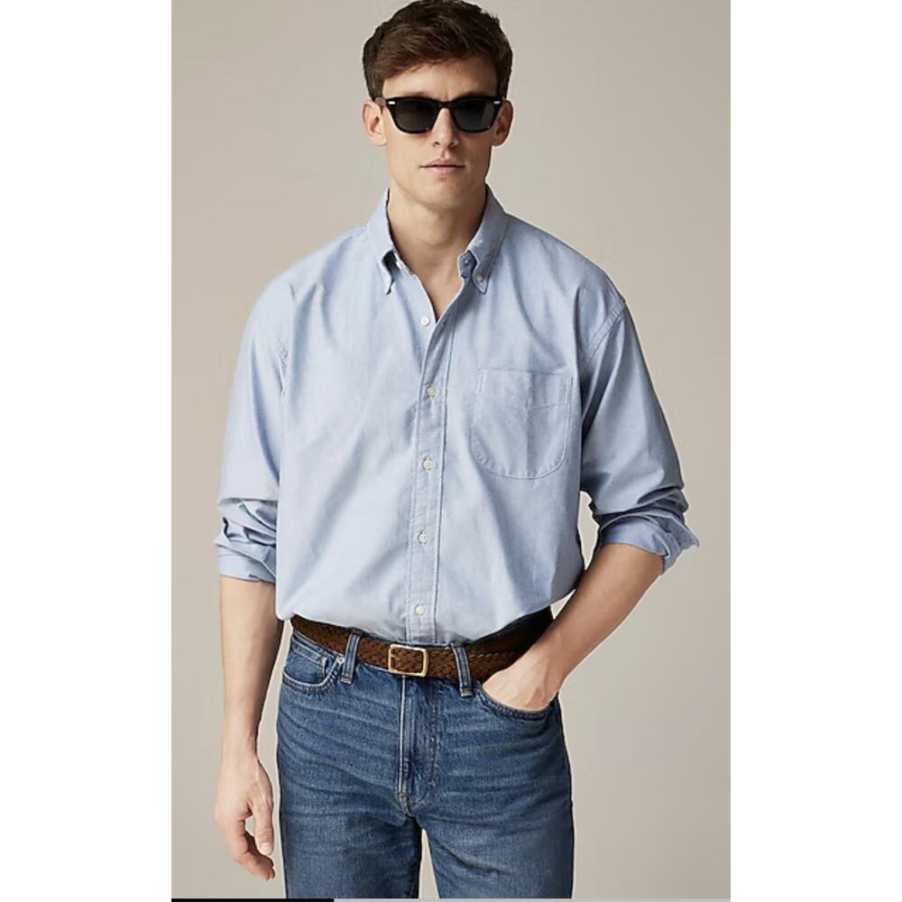J. Crew Factory Light Blue Button-Down Casual Shirt